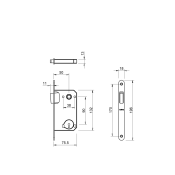 Magnetic door lock TUPAI 2867 BB 36