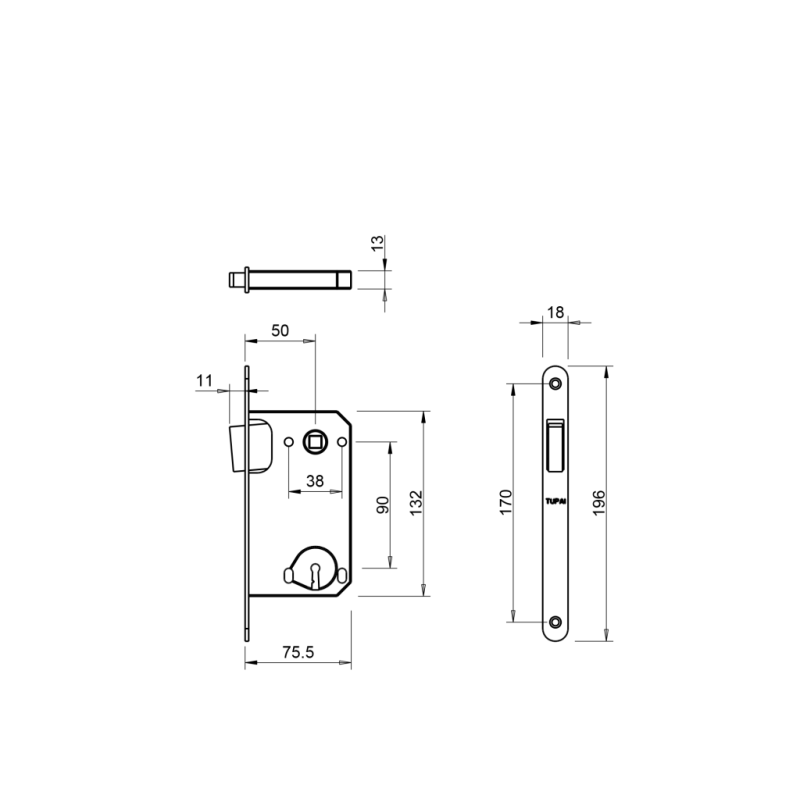 Magnetic door lock TUPAI 2867 BB 36