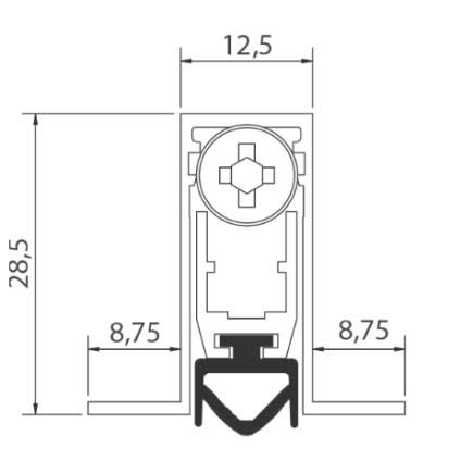 Automātiskais durvju slieksnis CO — 520 (12,5 x 28,5 mm)