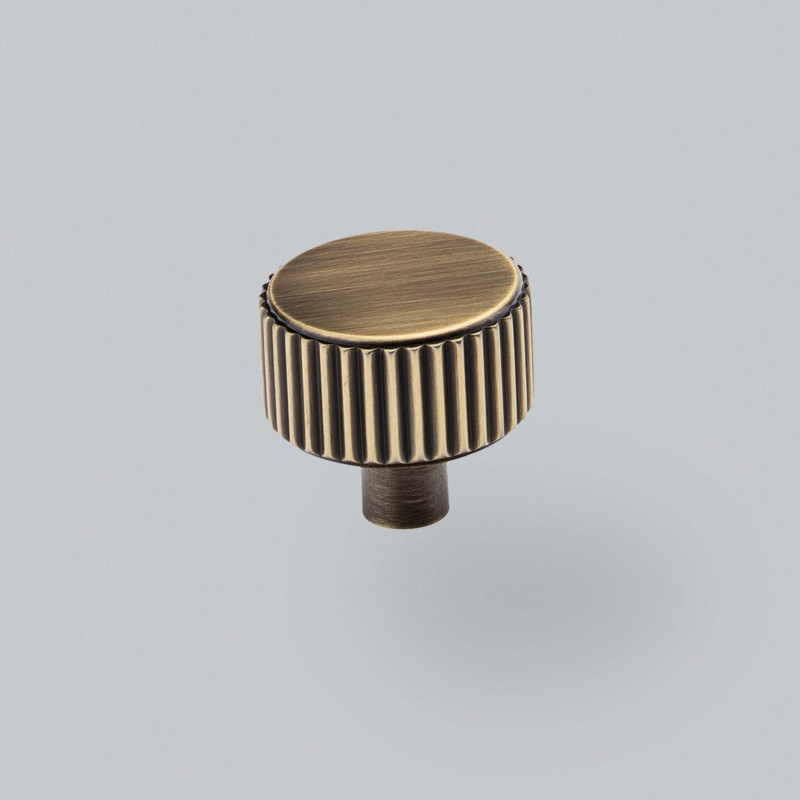 Furniture handle barrington round knob — dark brass