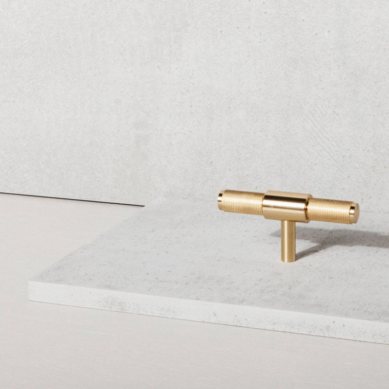 Furniture handle T-BAR BUSTER + PUNCH CROSS — matt brass