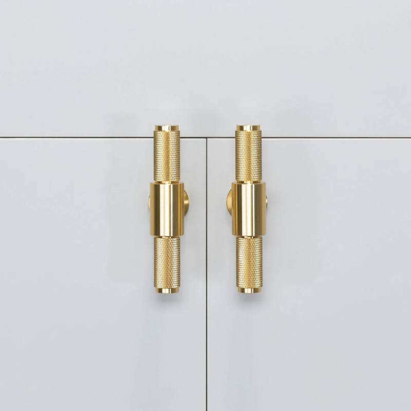 Furniture handle T-BAR BUSTER + PUNCH CROSS — matt brass