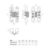 Hidden hinge JNF IN.05.051.45 — stainless steel (20 kg)