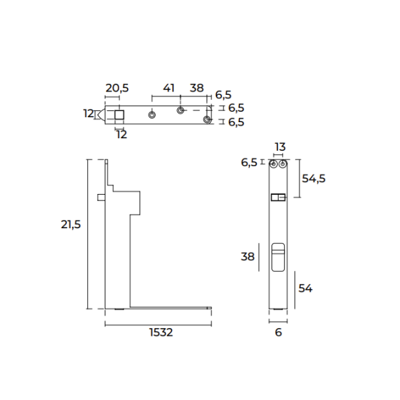 Automatic door lock IN.17.622.L — stainless steel