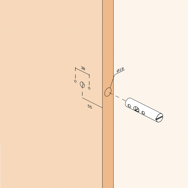 Handle fixing / fastening detail IN.08.CPF