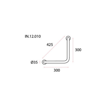 Papildu rokturis IN.12,010 nerūsējošais tērauds 300 mm