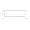 Auxiliary handle IN.12.028 stainless steel 1000 mm