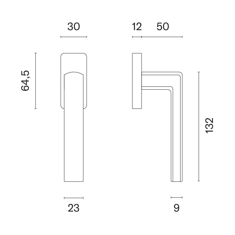 Window handle APRILE HOSTA Q — black