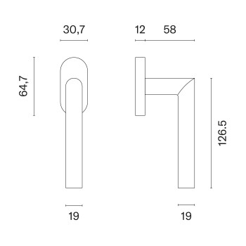 Window handle APRILE FRAGOLA R7SE — black