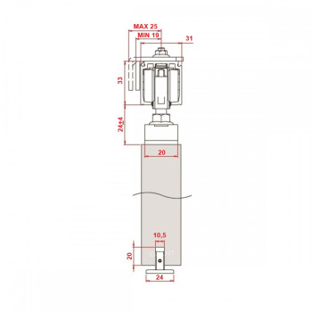 FLUID CLASSIC CORSA Ar 2 virzienu "Soft close" līdz 80 kg