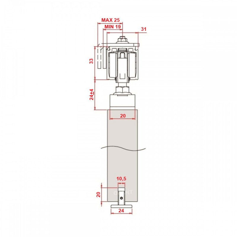 FLUID CLASSIC CORSA Ar 2 virzienu "Soft close" līdz 80 kg