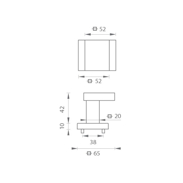 Handle MP MADLO Q — graphite / chrome (One-sided fixed)