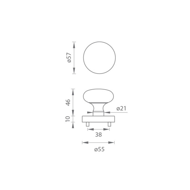 Handle MP GULA R — graphite / chrome (One-sided fixed)