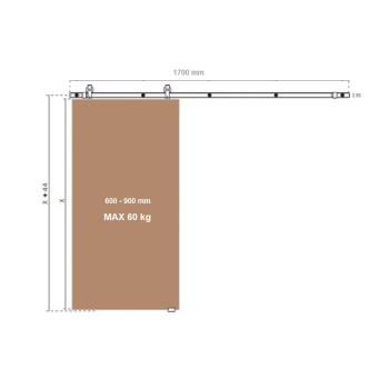 CHARRIOT bīdāmo durvju sistēma bronza līdz 60 kg / 900 mm