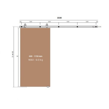 CHARRIOT bīdāmo durvju sistēma bronza līdz 60 kg / 1150 mm