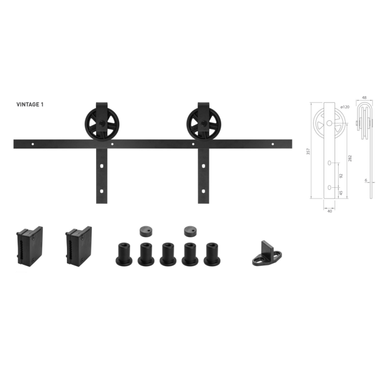 Sliding door system VINTAGE 1 up to 85 kg / 2000 mm