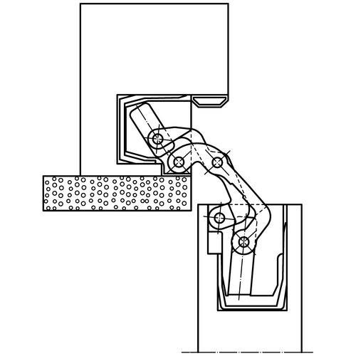 Slēptās eņģes TECTUS TE 541 3D FVZ — melns (100 kg)