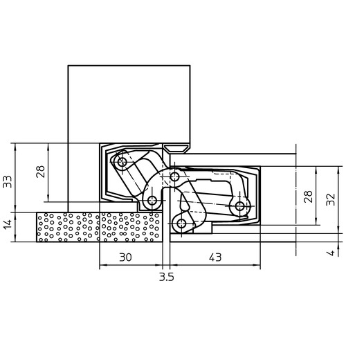 Slēptās eņģes TECTUS TE 541 3D FVZ — melns (100 kg)