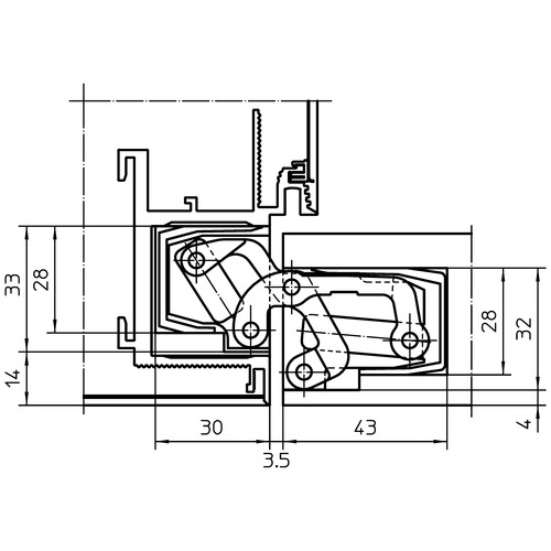 Slēptās eņģes TECTUS TE 541 3D FVZ — melns (100 kg)