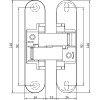 Slēptās eņģes ANSELMI AN 140 3D (505) — matēts hroms (40 kg)
