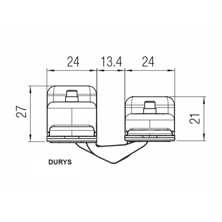 Slēpta eņģe KOBLENZ K1060 — matēts hroms (60 kg)
