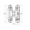 Concealed hinge KOBLENZ K3000 — matt chrome (45 kg)
