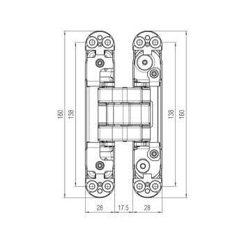 Slēptā eņģe ATOMIKA KARAKTER K8080 — melns (80 kg)