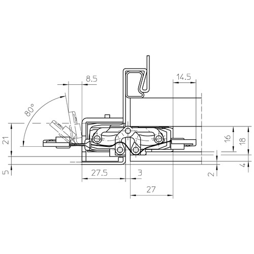 Скрытая петля TECTUS TE 240 3D ENERGY — матовый хром (60 кг)