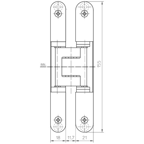 Скрытая петля TECTUS TE 240 3D ENERGY — матовый хром (60 кг)