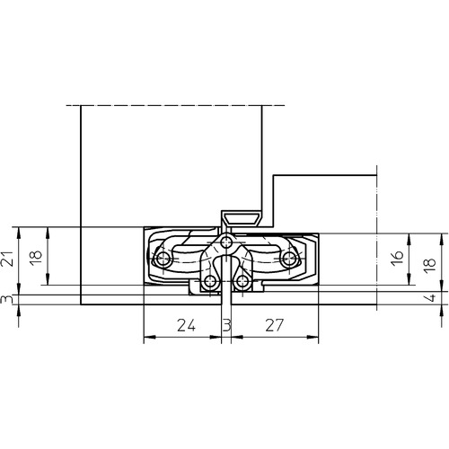 Slēptās eņģes TECTUS TE 240 3D — melns (60 kg)