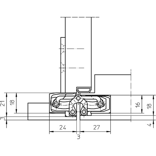Slēptās eņģes TECTUS TE 240 3D — melns (60 kg)