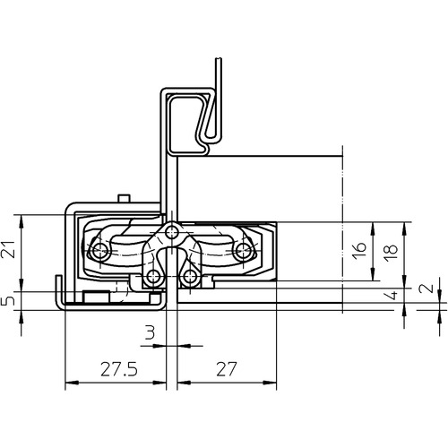 Slēptās eņģes TECTUS TE 240 3D — melns (60 kg)