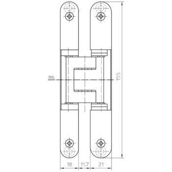 Slēptās eņģes TECTUS TE 240 3D — melns (60 kg)