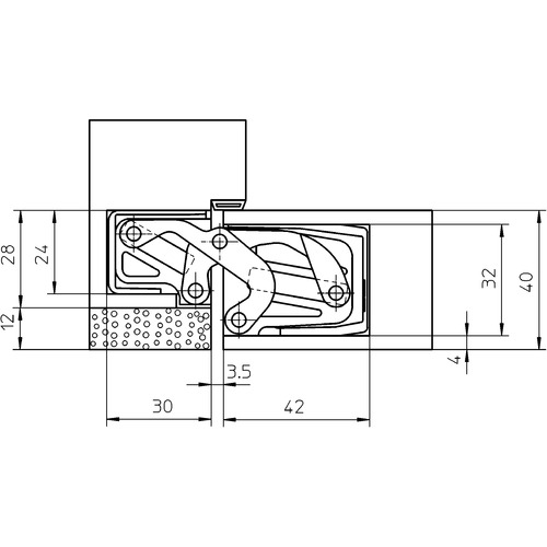 Slēptās eņģes TECTUS TE 311 3D FVZ 40 — melns (60 kg)