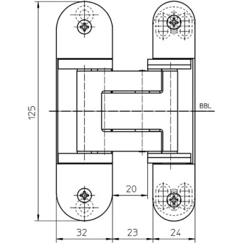 Slēptās eņģes TECTUS TE 311 3D FVZ 40 — melns (60 kg)