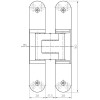 Slēptās eņģes TECTUS TE 340 3D — melns (80 kg)