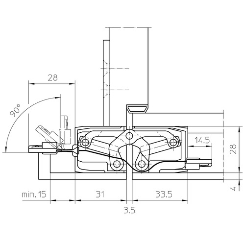 Slēptās eņģes TECTUS TE 340 3D ENERGY — melns (80 kg)