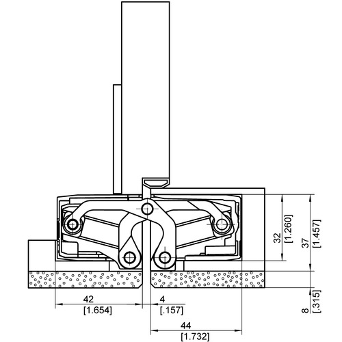 Slēptās eņģes TECTUS TE 540 3D A8 — melns (100 kg)