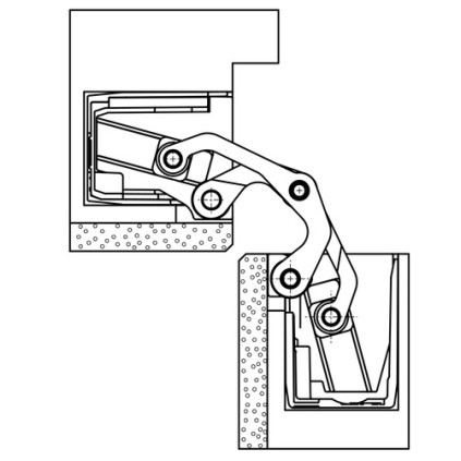 Slēptās eņģes TECTUS TE 540 3D A8 — melns (100 kg)
