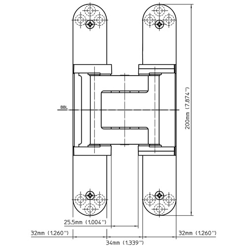 Slēptās eņģes TECTUS TE 540 3D A8 — melns (100 kg)