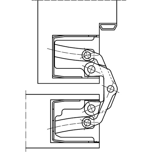 Slēptās eņģes TECTUS TE 540 3D — melns (120 kg)