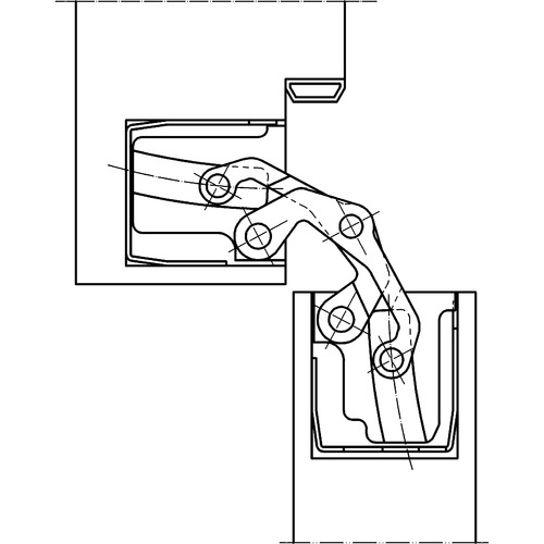 Slēptās eņģes TECTUS TE 540 3D — melns (120 kg)