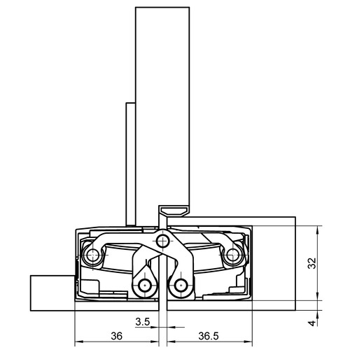 Slēptās eņģes TECTUS TE 540 3D — melns (120 kg)