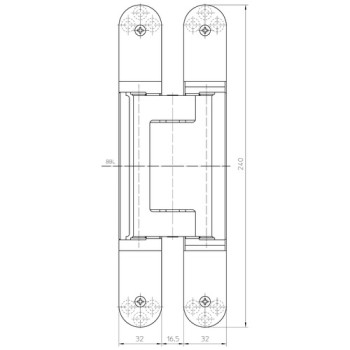 Slēptās eņģes TECTUS TE 640 3D — melns (200 kg)
