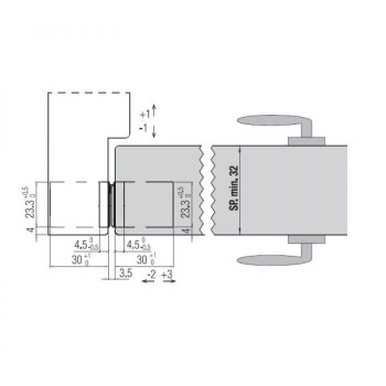 Slēpta eņģe KOBLENZ K6200 — matēts hroms (45 kg)