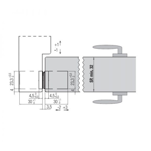 Slēpta eņģe KOBLENZ K6200 — matēts hroms (45 kg)