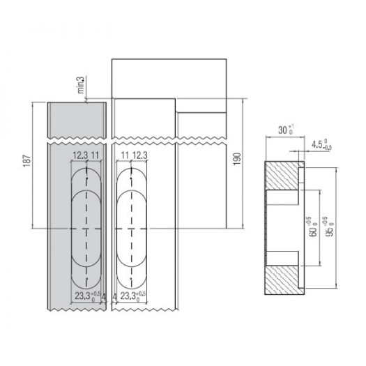 Slēpta eņģe KOBLENZ K6200 — matēts hroms (45 kg)