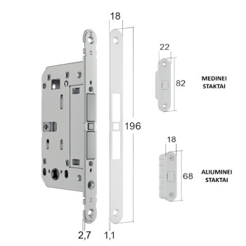 Magnētiskā slēdzene Bonaiti MATCH PRIVACY WC 376-GF42 — balta
