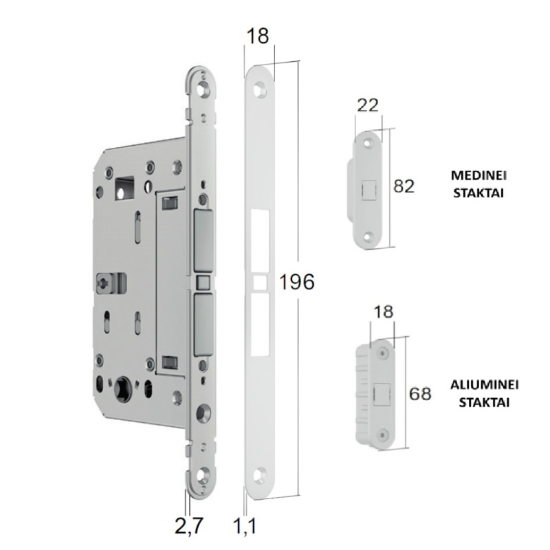 Magnētiskā slēdzene Bonaiti MATCH PRIVACY WC 376-GF42 — balta