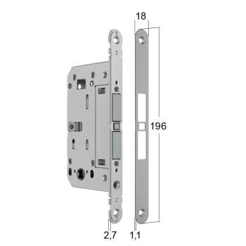 Magnētiskā slēdzene Bonaiti MATCH PRIVACY WC 376-GF42 — matēts hroms